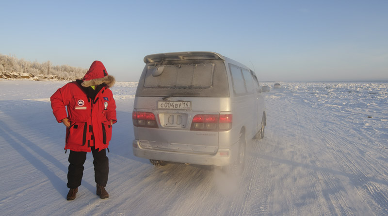 unser Allradfahrzeug für den Trip nach Oymyakon