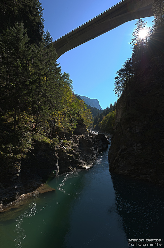 Via Mala - Blick von der Hängebrücke am südlichen Teil der Via Mala