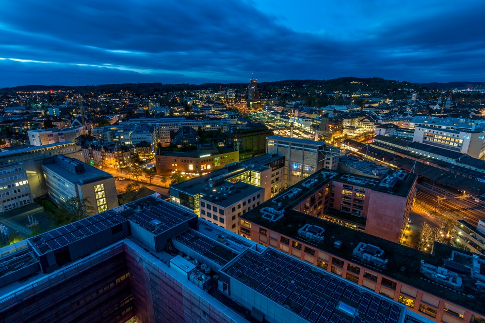 winterthur in der abenddämmerung