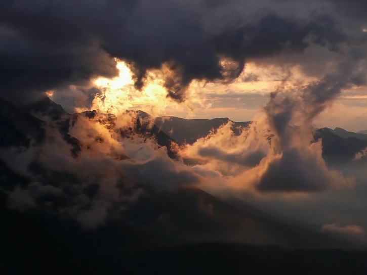 Wolken um den Watzmann