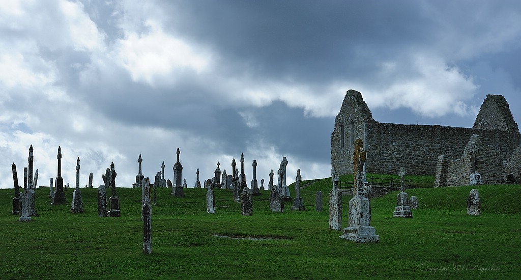 X 0174 Irland 2011 Clonmacnoise old graveyard