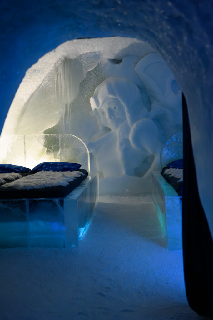 Eingang und Eisskulptur Eingang und Eisskulptur